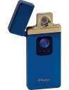 Luxury USB lighter in an attractive gift box. When opened, pressing the touch button heats the coil, which is used to light a cigarette. The package also includes a velvet pouch and a USB cable.