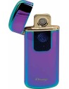 Luxury USB lighter in a beautiful gift packaging. When opened, the coil heats up by pressing the touch button, which ignites the cigarette. The package also includes a velvet pouch and a USB cable.