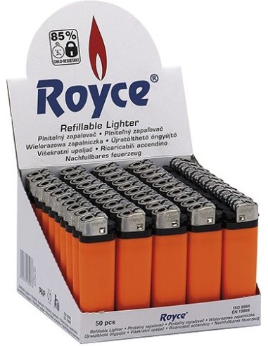 Jednorázový zapalovač Royce – oranžový
