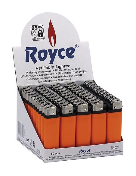Jednorázový zapalovač Royce - oranžová
